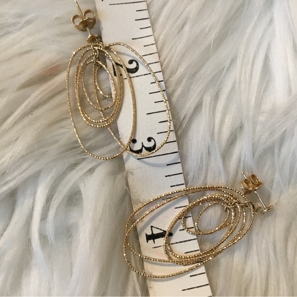 Vintage Real 14K Yellow Italian Gold Circle Dangle Earrings ( 5.2 Grams) - Picture 8 of 12